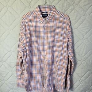 Saddlebred Wrinkle-Free Plaid Button-Down Men Shirt XL